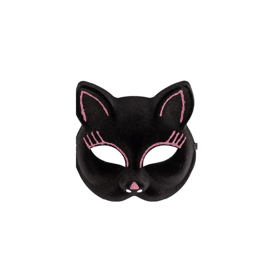 Alpha 55 Halloween masque mi-visage floqué Chat rose