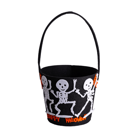 Alpha 55 halloween Noir Seau en feutre motif squelette