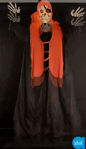 Alpha 55 Halloween Squelette de pirate avec lumière 360 cm