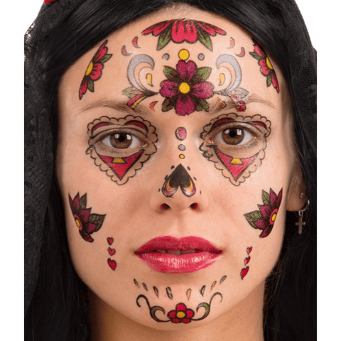 Alpha 55 Halloween tatoo visage Jour De La Mort pour femme