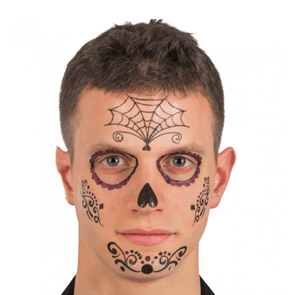 Alpha 55 Halloween tatoo visage Jour De La Mort pour homme