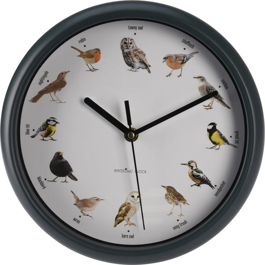 Alpha 55 Horloge murale avec 12 sons d'oiseaux diamètre 25 cm