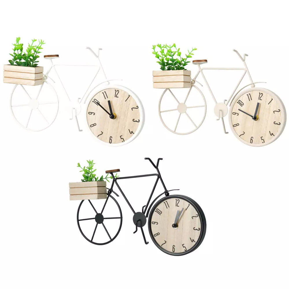 Alpha 55 Horloge Vélo en métal avec Caisse en Bois