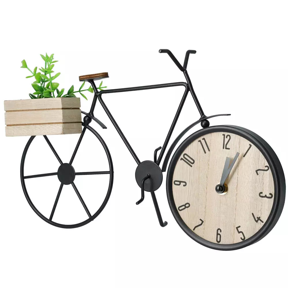 Alpha 55 Horloge Vélo en métal avec Caisse en Bois