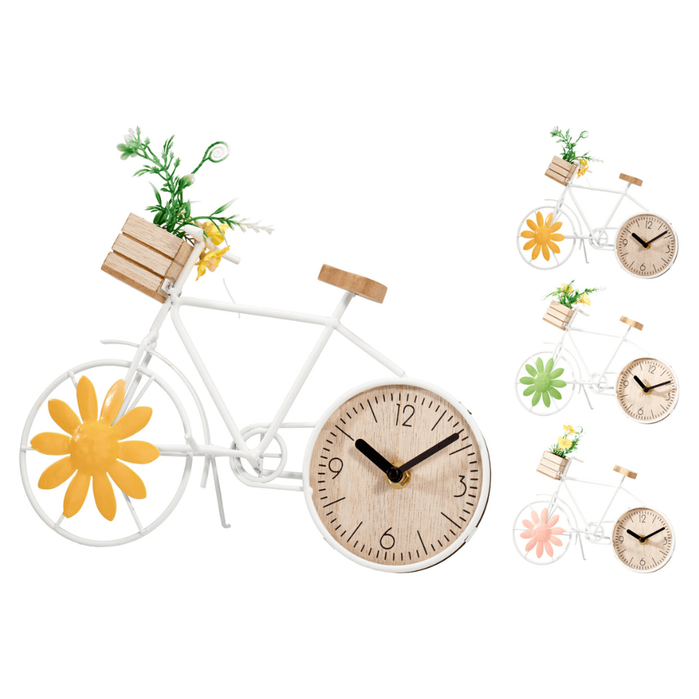 Alpha 55 Horloge Vélo en métal avec Caisse MDF - Vintage