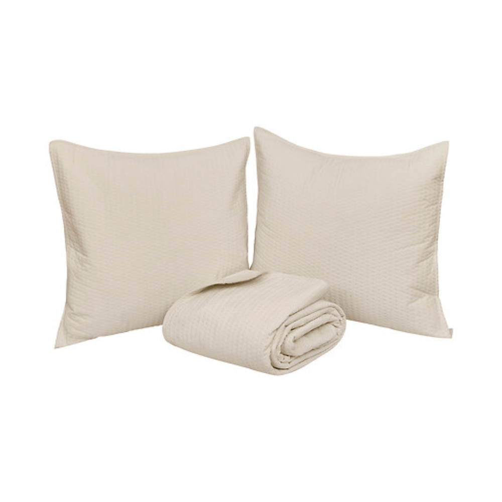 Alpha 55 Ivoire Dessus de lit Lilou 240 × 260 cm avec 2 taies d’oreiller
