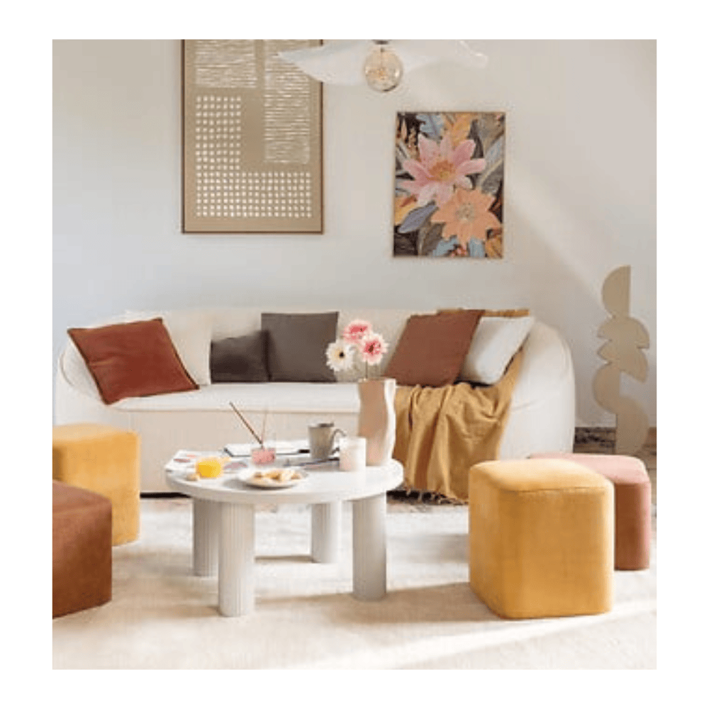 Alpha 55 Ivoire Table Basse TELLA Crème Élégante et Moderne