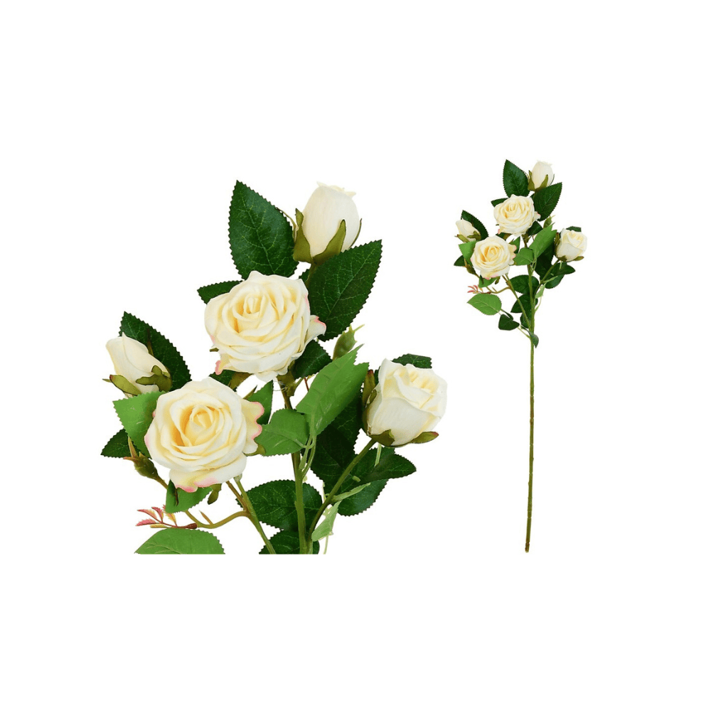 Alpha 55 Ivoire Tige de 5 roses décoratives élégantes