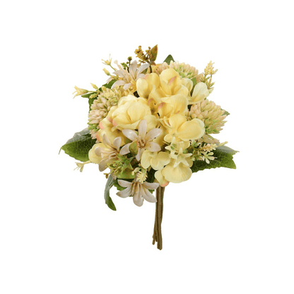 Alpha 55 Jaune Bouquet de 6 hortensias décoratifs élégants