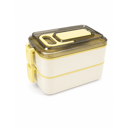 Alpha 55 Jaune Lunch Box en Inox 2 Niveaux avec Poignée - Pratique