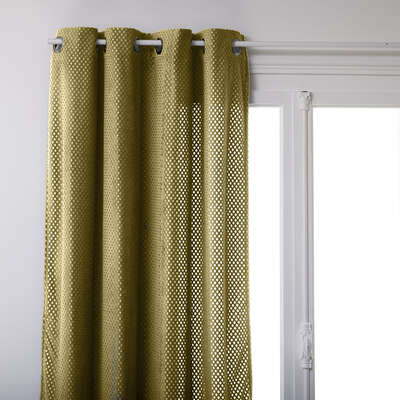 Alpha 55 Jaune Ocre Rideau cut carro 140x260 en velour