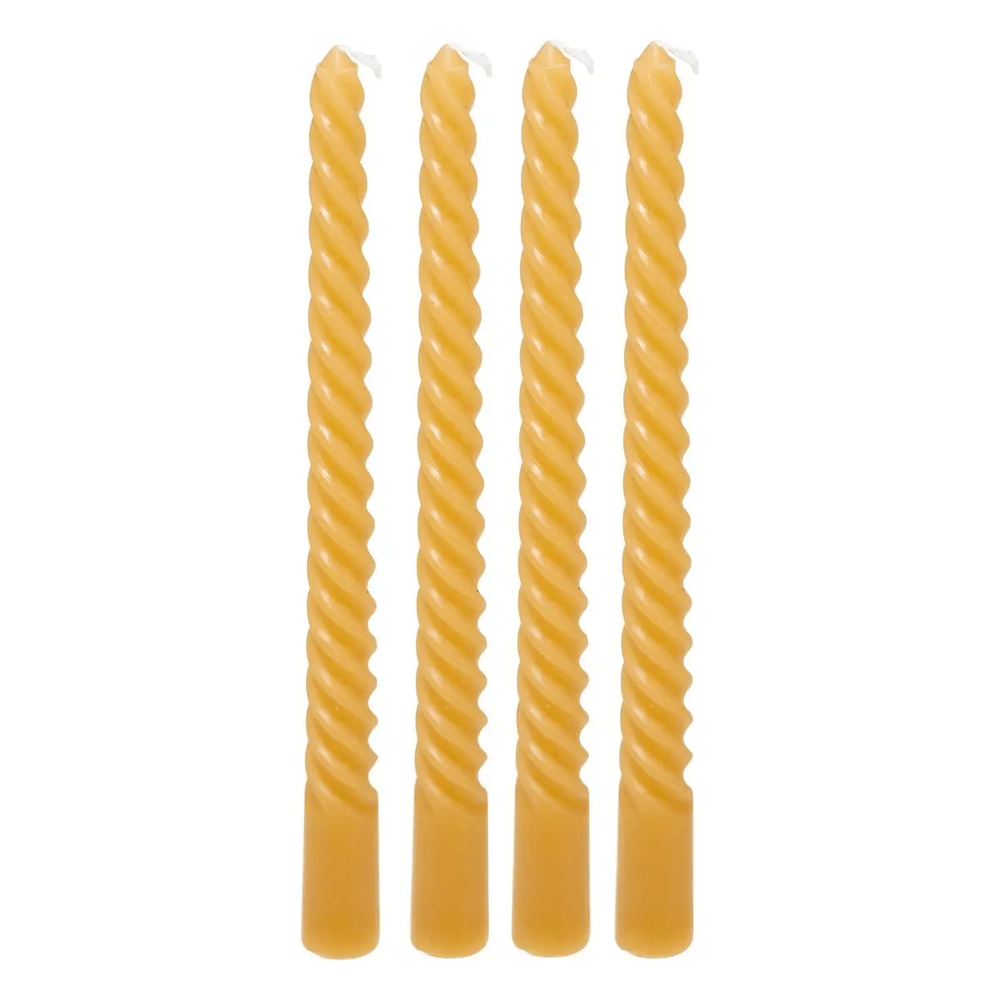 Alpha 55 Jaune Set de 4 Bougies Bâton Twist HUGO – Déco Élégante