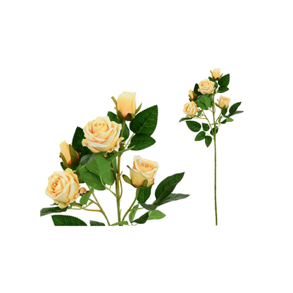 Alpha 55 Jaune Tige de 5 roses décoratives élégantes