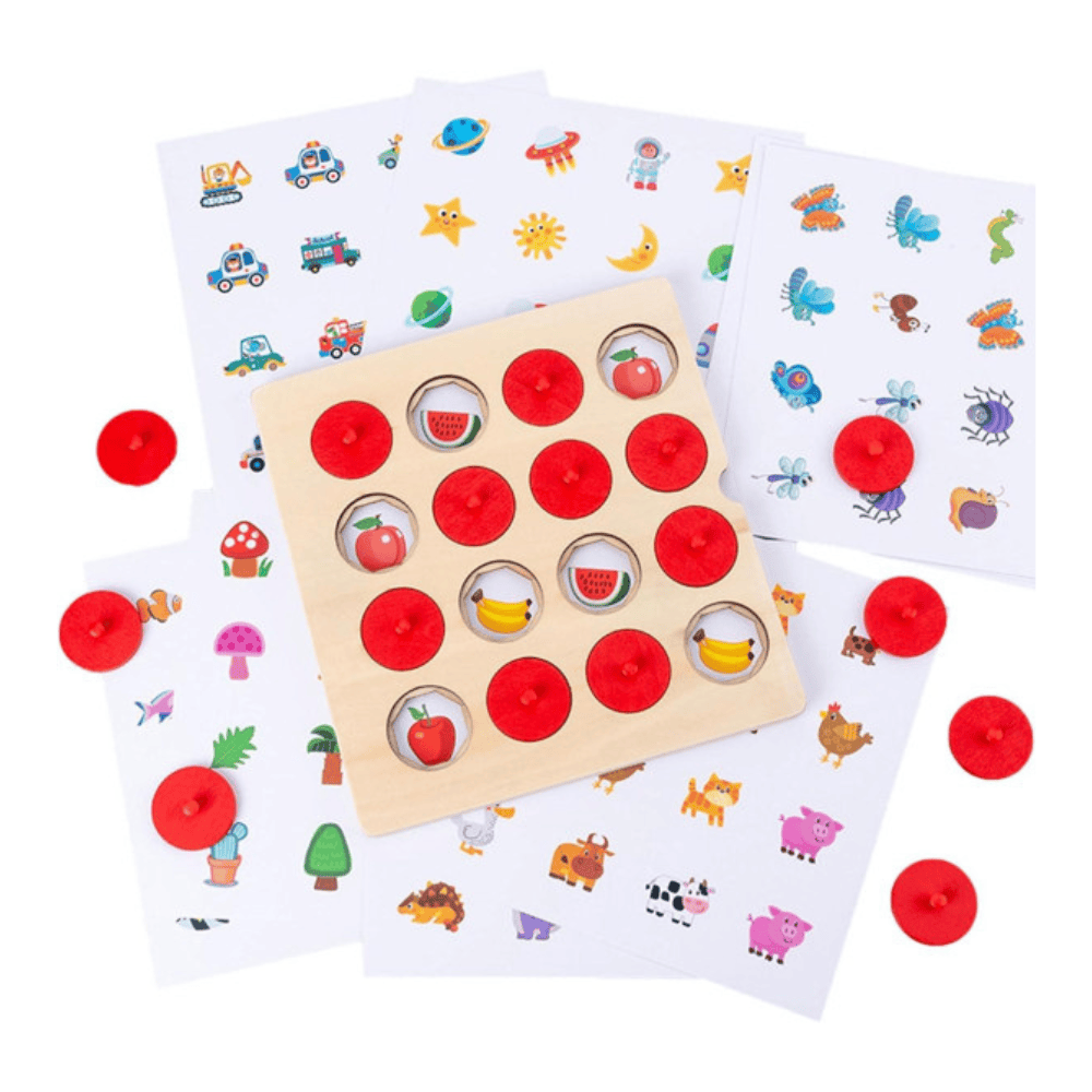 Alpha 55 Jeu de Mémoire en Bois 10 Cartes