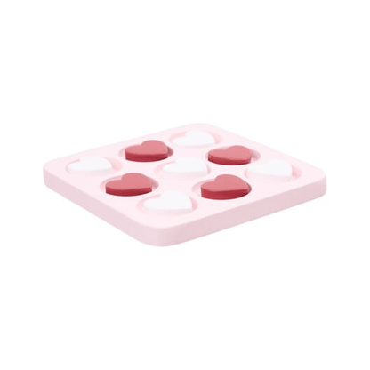 Alpha 55 Jeu de Morpion Love 18 x 18 cm en Ciment Rose