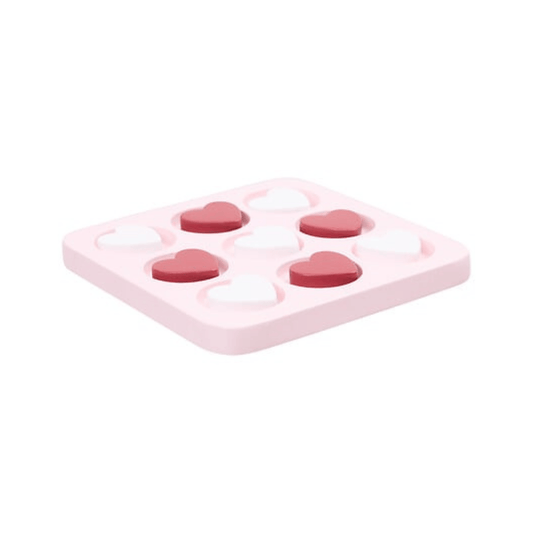 Alpha 55 Jeu de Morpion Love 18 x 18 cm en Ciment Rose