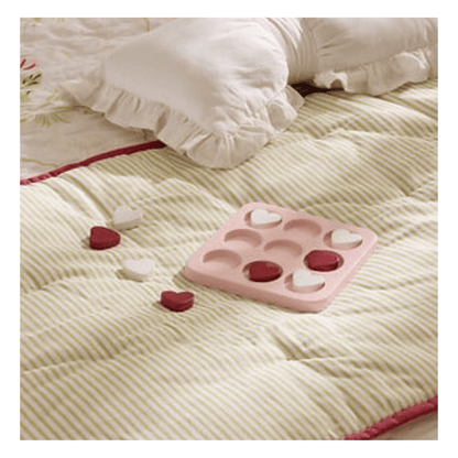 Alpha 55 Jeu de Morpion Love 18 x 18 cm en Ciment Rose