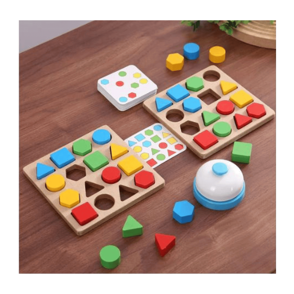 Alpha 55 Jeu Formes Géométriques Bois 2en1 Cloche Éducatif