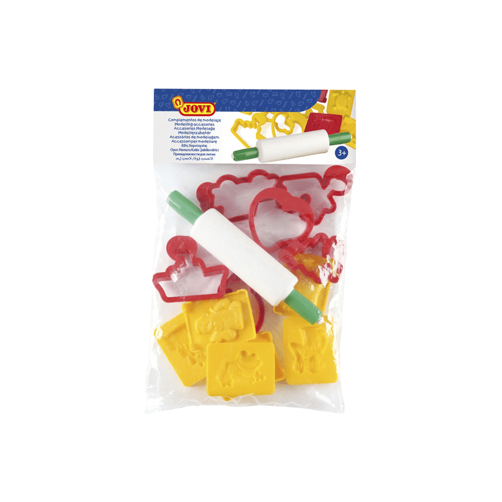 Alpha 55 Jovi set de 12 moules Pate à modeler avec rouleau