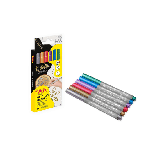 Alpha 55 JOVI Set de 6 Feutres pour Tissu Métallisés