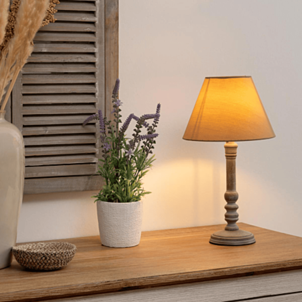 Alpha 55 Lampe Droite Léo en Bois Design Décoratif