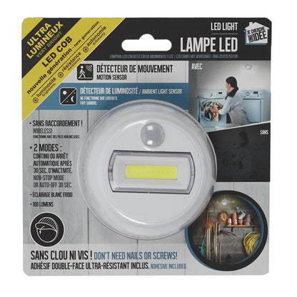 Alpha 55 Lampe LED cob detecteur mouvmt blanc