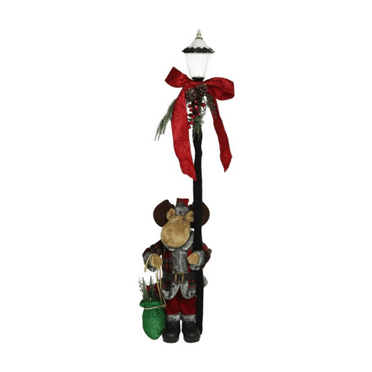 Alpha 55 Lanterne Lumineuse 1 LED – Renne & Nœud Rouge Noël