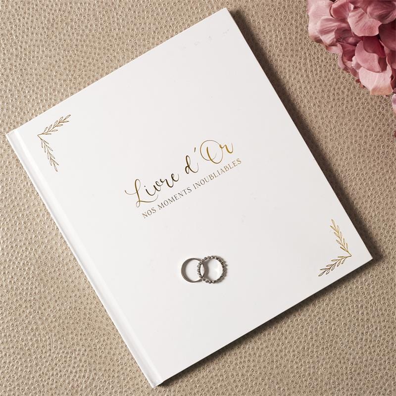Livre d'or nos moments inoubliables 22x25 cm blanc