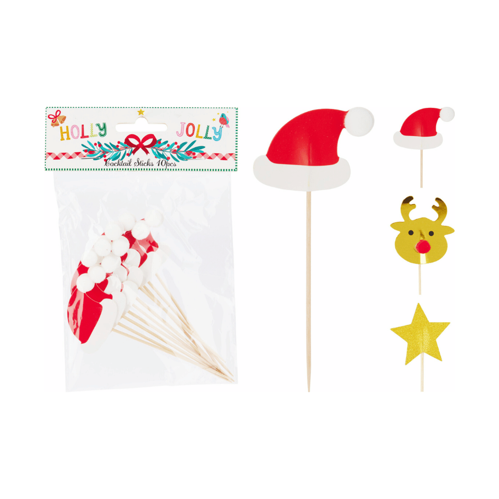 Alpha 55 Lot de 10 piques cocktail en bambou