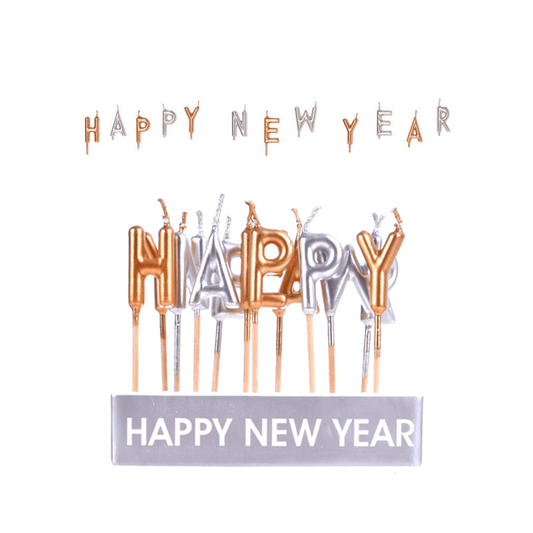 Alpha 55 Lot de 12 bougies Happy New Year