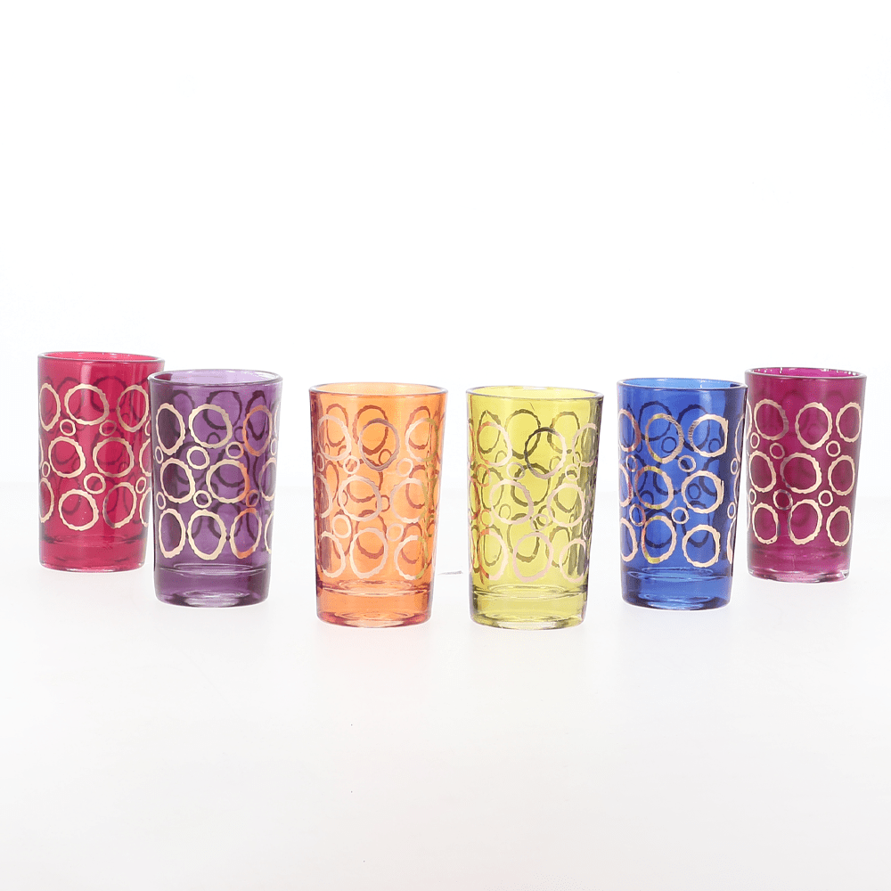 Lot de 12 Verres à thé  CERCLES Dore