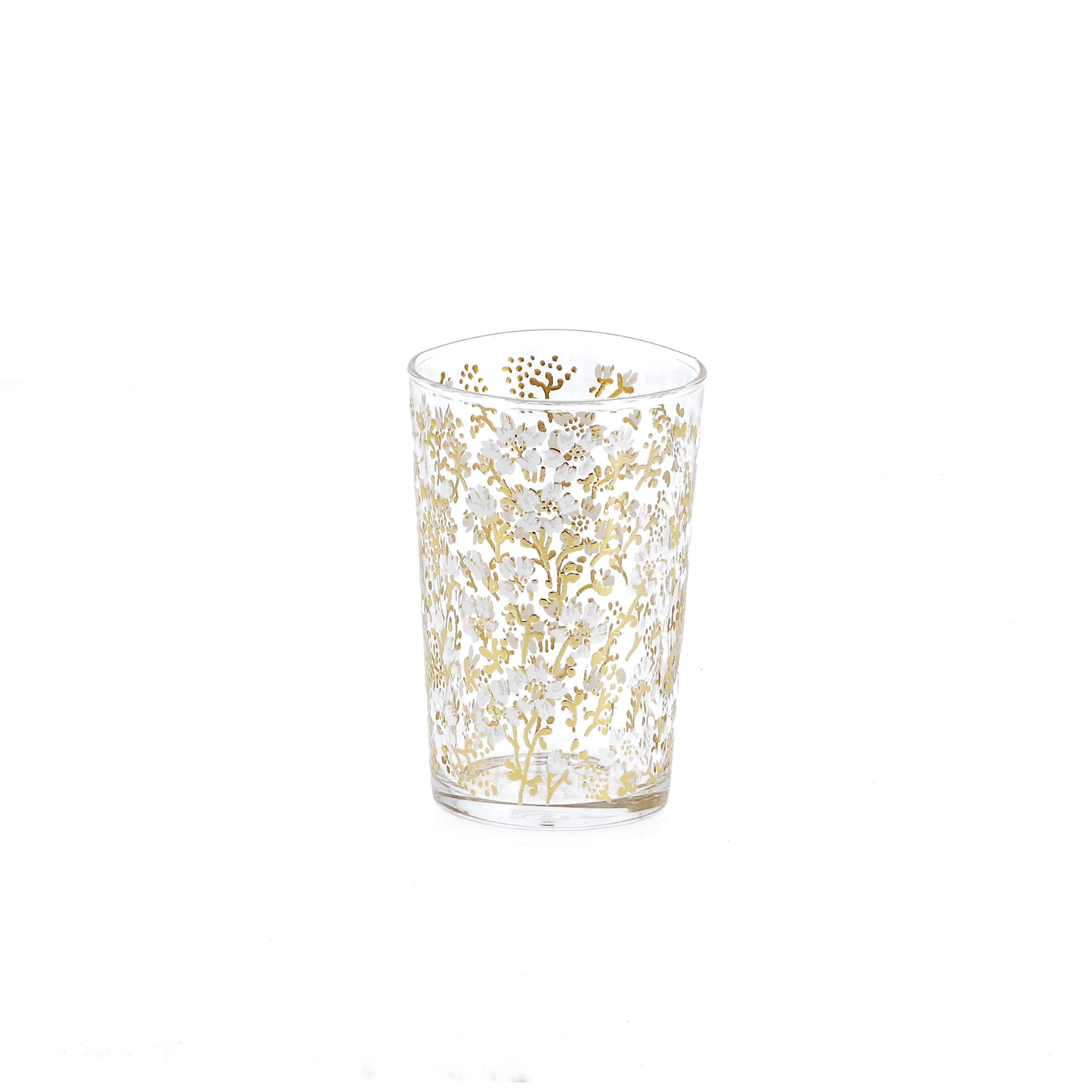 Alpha 55 Lot de 12 Verres à thé Marguerites en or