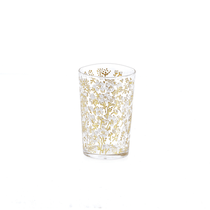 Alpha 55 Lot de 12 Verres à thé Marguerites en or