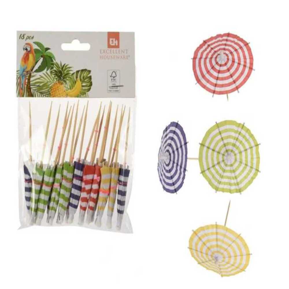 Alpha 55 Lot de 18 piques parasols pour cocktails
