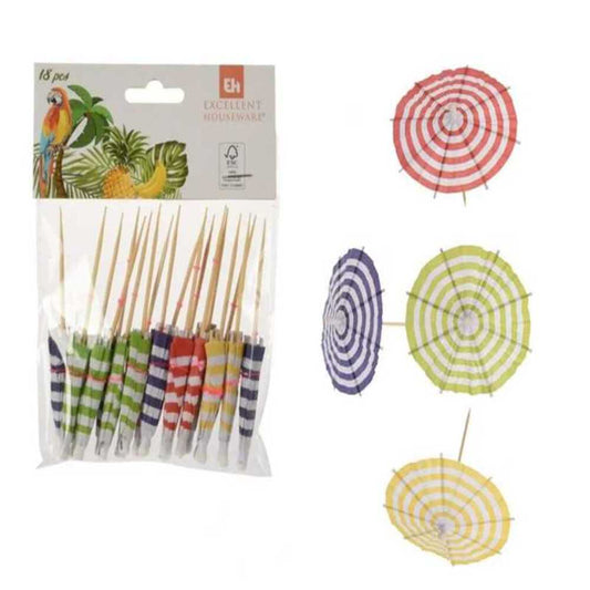 Alpha 55 Lot de 18 piques parasols pour cocktails