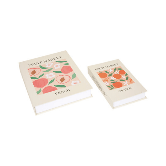 Alpha 55 Lot de 2 boîtes livre Fruity en carton décoratif
