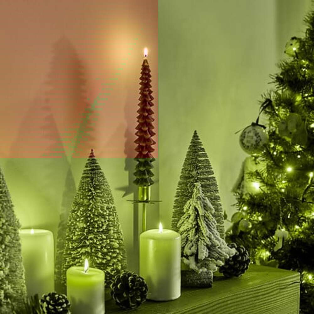 Alpha 55 Lot de 2 Bougies Bâton Sapin Vert – Déco Festive