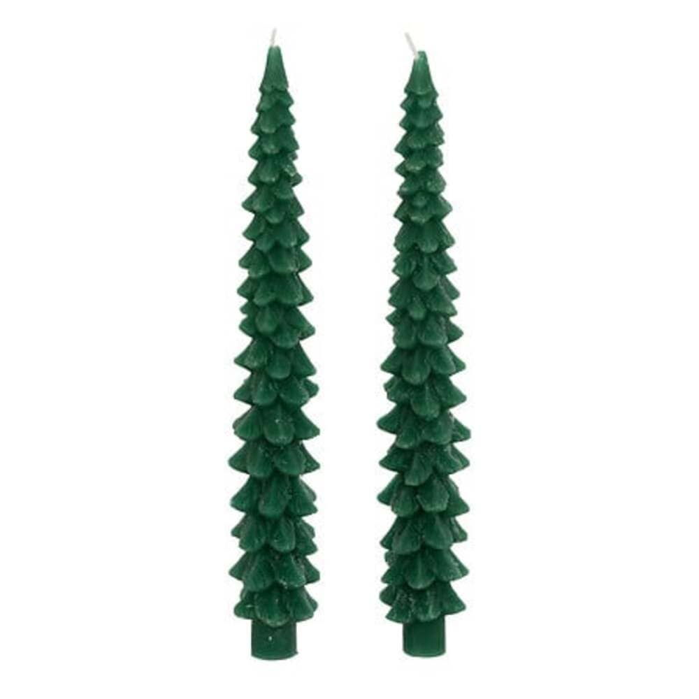 Alpha 55 Lot de 2 Bougies Bâton Sapin Vert – Déco Festive