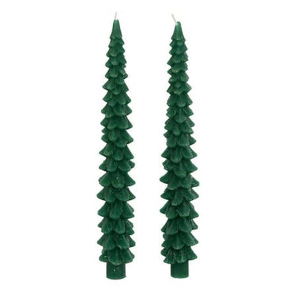 Alpha 55 Lot de 2 Bougies Bâton Sapin Vert – Déco Festive