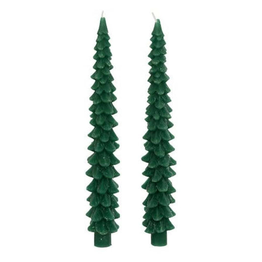 Alpha 55 Lot de 2 Bougies Bâton Sapin Vert – Déco Festive