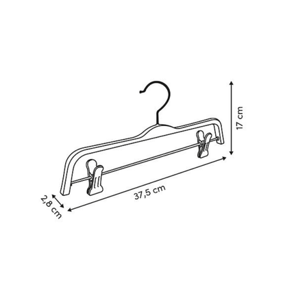 Alpha 55 Lot de 2 Cintres Hang'clip 37,5 cm Noirs