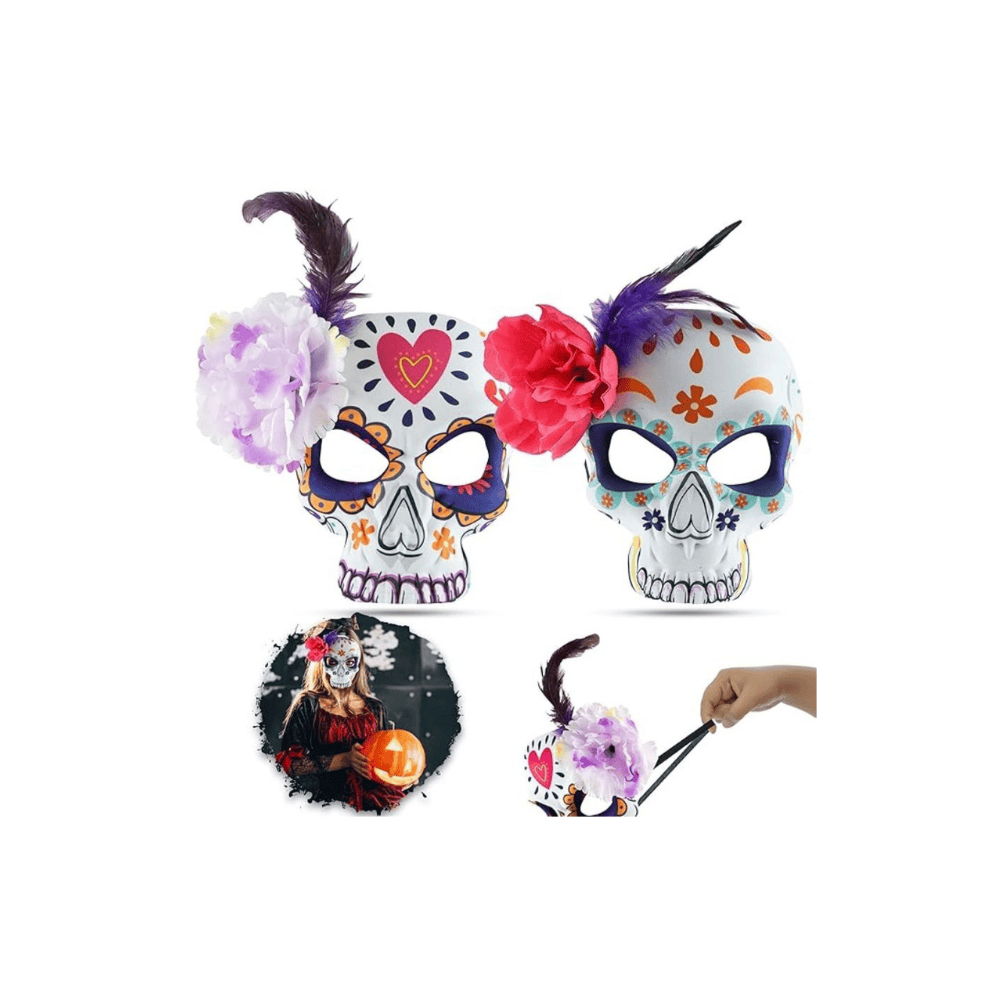 Alpha 55 Lot de 2 Masques Rigides Jour des Morts
