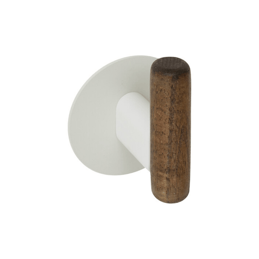 Alpha 55 Lot de 2 patères adhésives Cassie en métal et bois