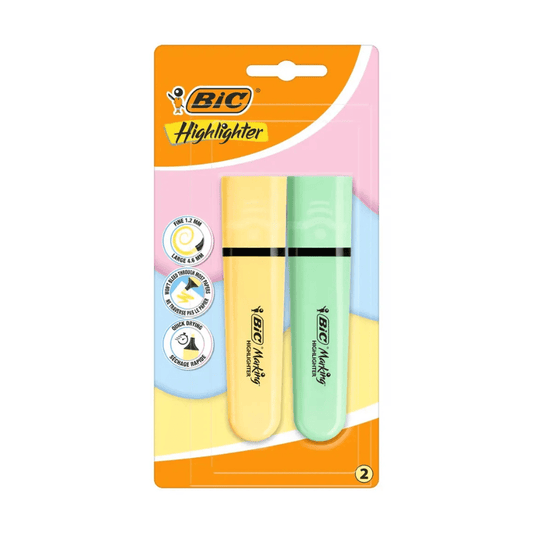 Alpha 55 Lot de 2 Surligneurs Pastel BIC