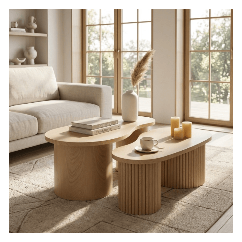 Alpha 55 Lot de 2 Tables Basses Gigognes Soleya
