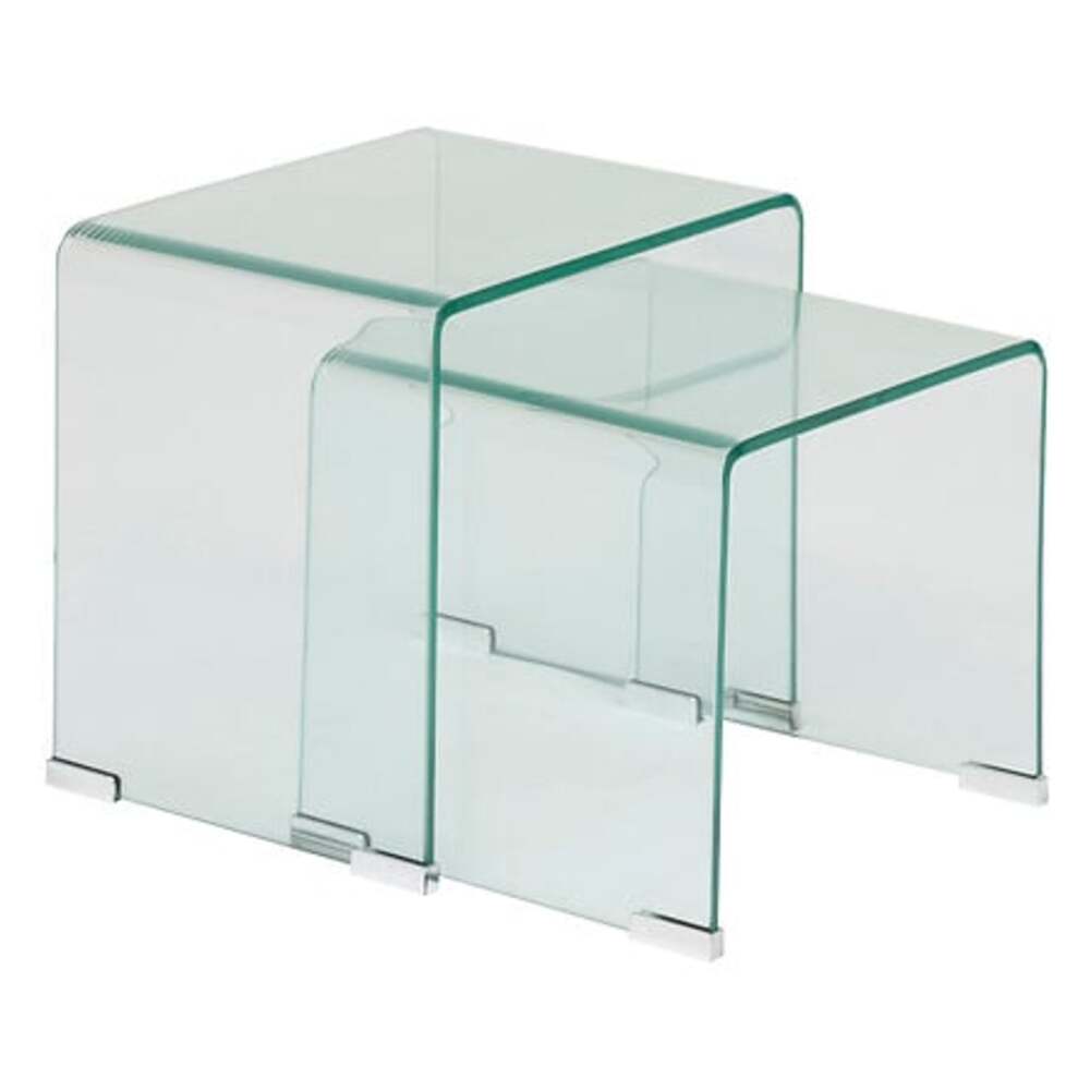 Alpha 55 Lot de 2 tables "Gigognes" en verre