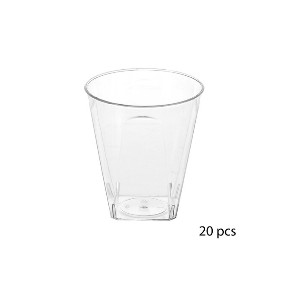 Alpha 55 Lot de 20 verrines facettées 6 cl en plastique