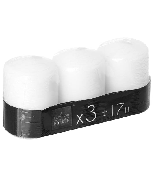 Alpha 55 Lot de 3 bougies blanches H7,5 110G