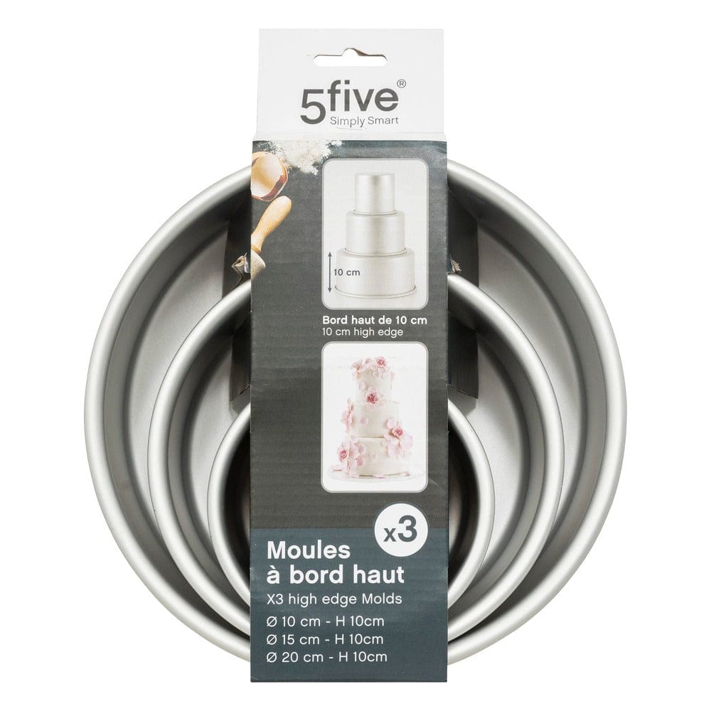 Alpha 55 Lot de 3 moules à gâteau en aluminium