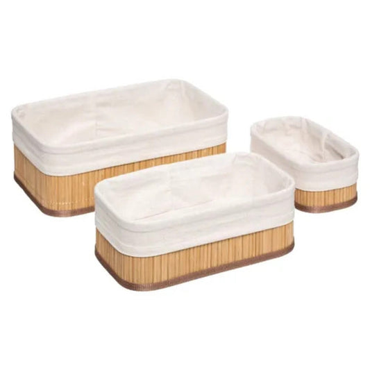 Alpha 55 Lot de 3 panier en bambou